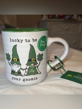 Lucky to Be Your Gnomie Green Ceramic St. Patrick's Mug NWT